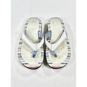 Privo by Clarks Solessage Striped Thong Sandals Comfort Flip Flops Y2K Women's 7